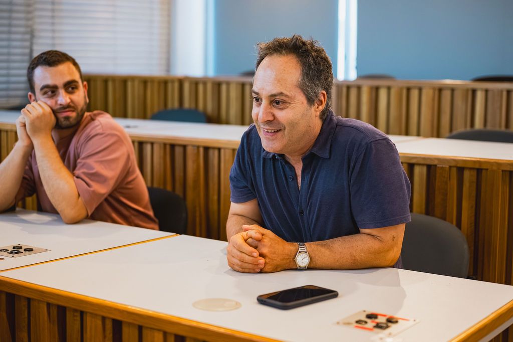 A relaxed candid moment during the workshop